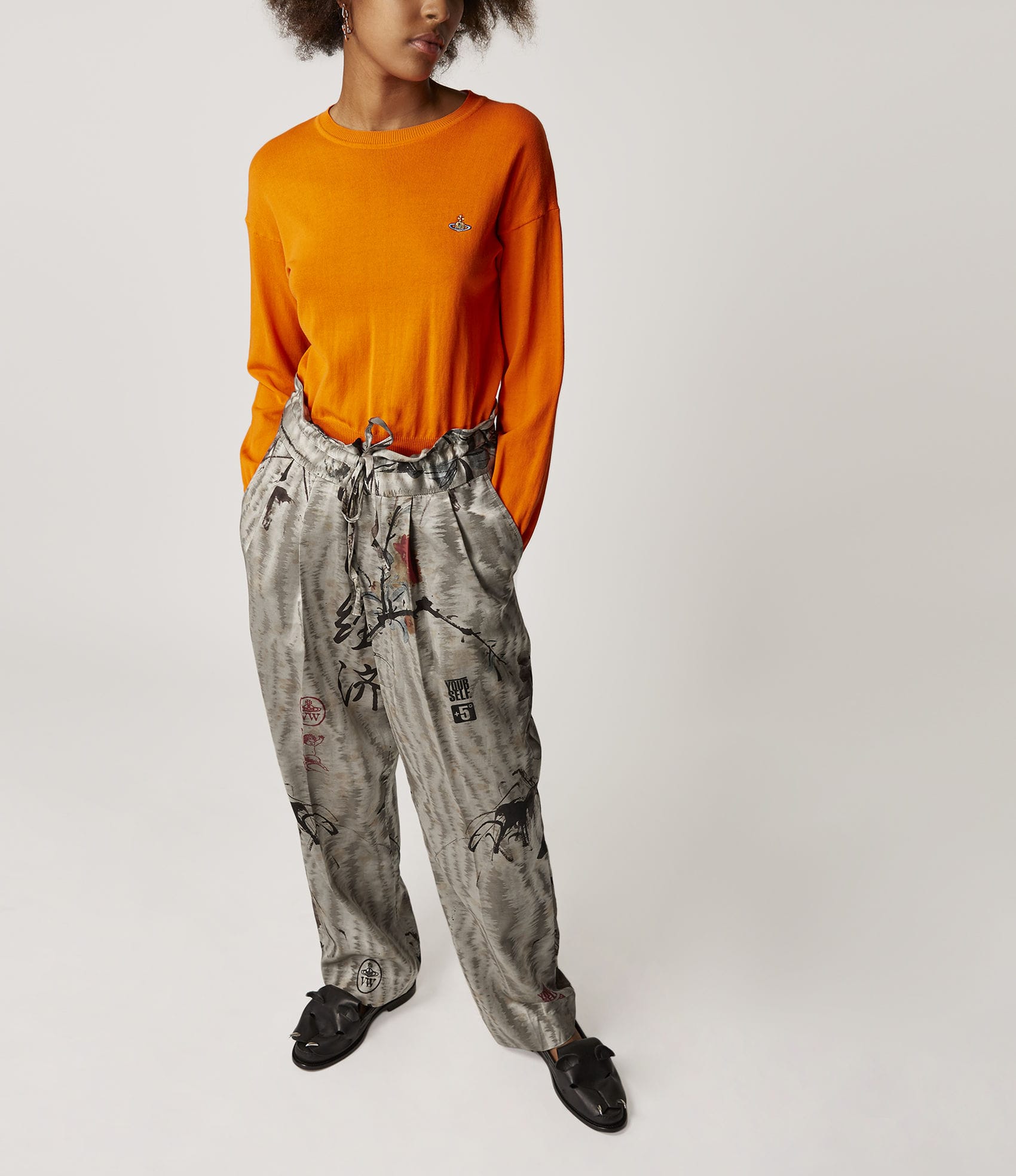 Vivienne Westwood CROPPED LAURENT TROUSERS CHINESE PEONY PRINT