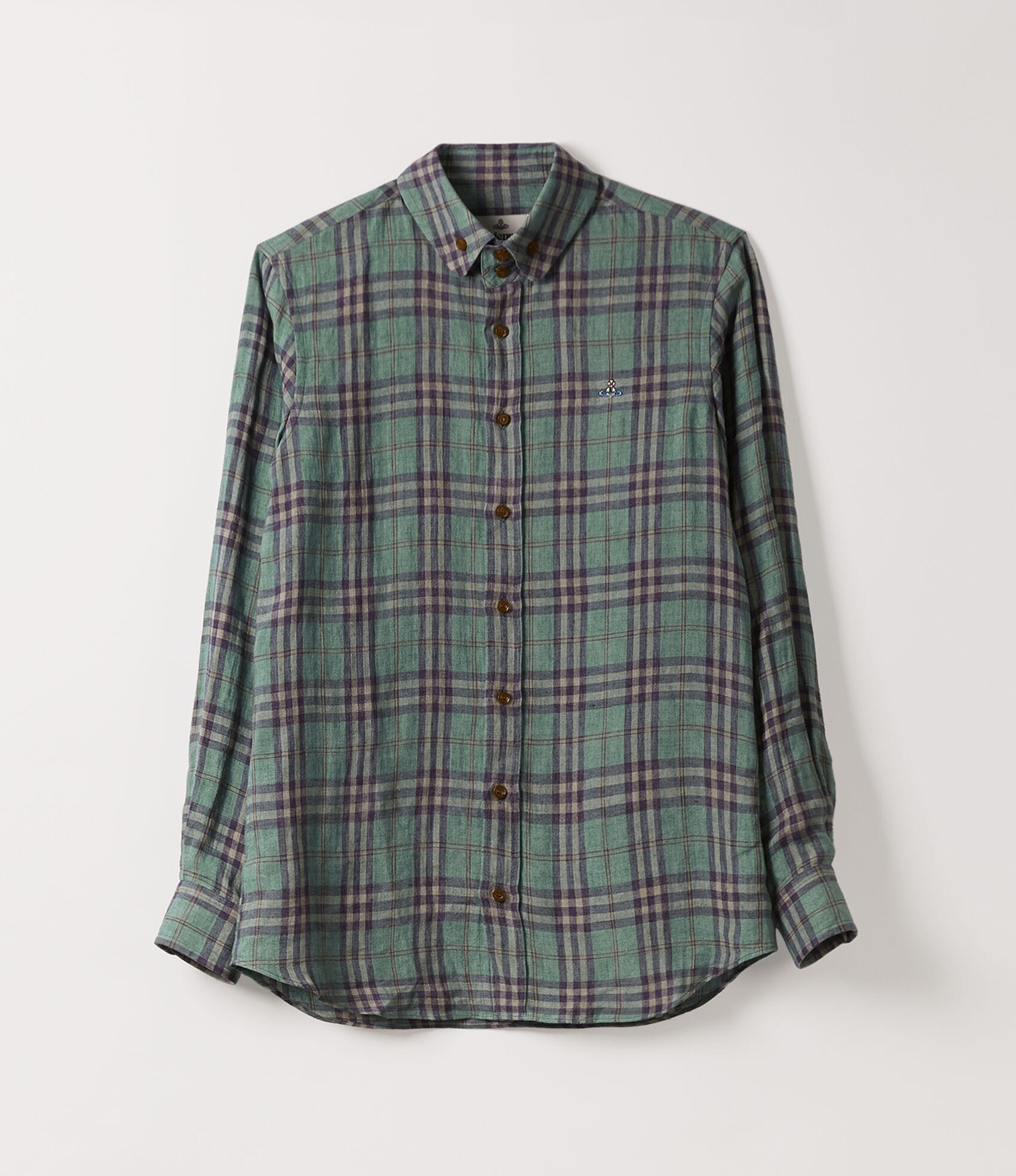 Vivienne Westwood TWO BUTTON KRALL SHIRT EMERALD CHECK