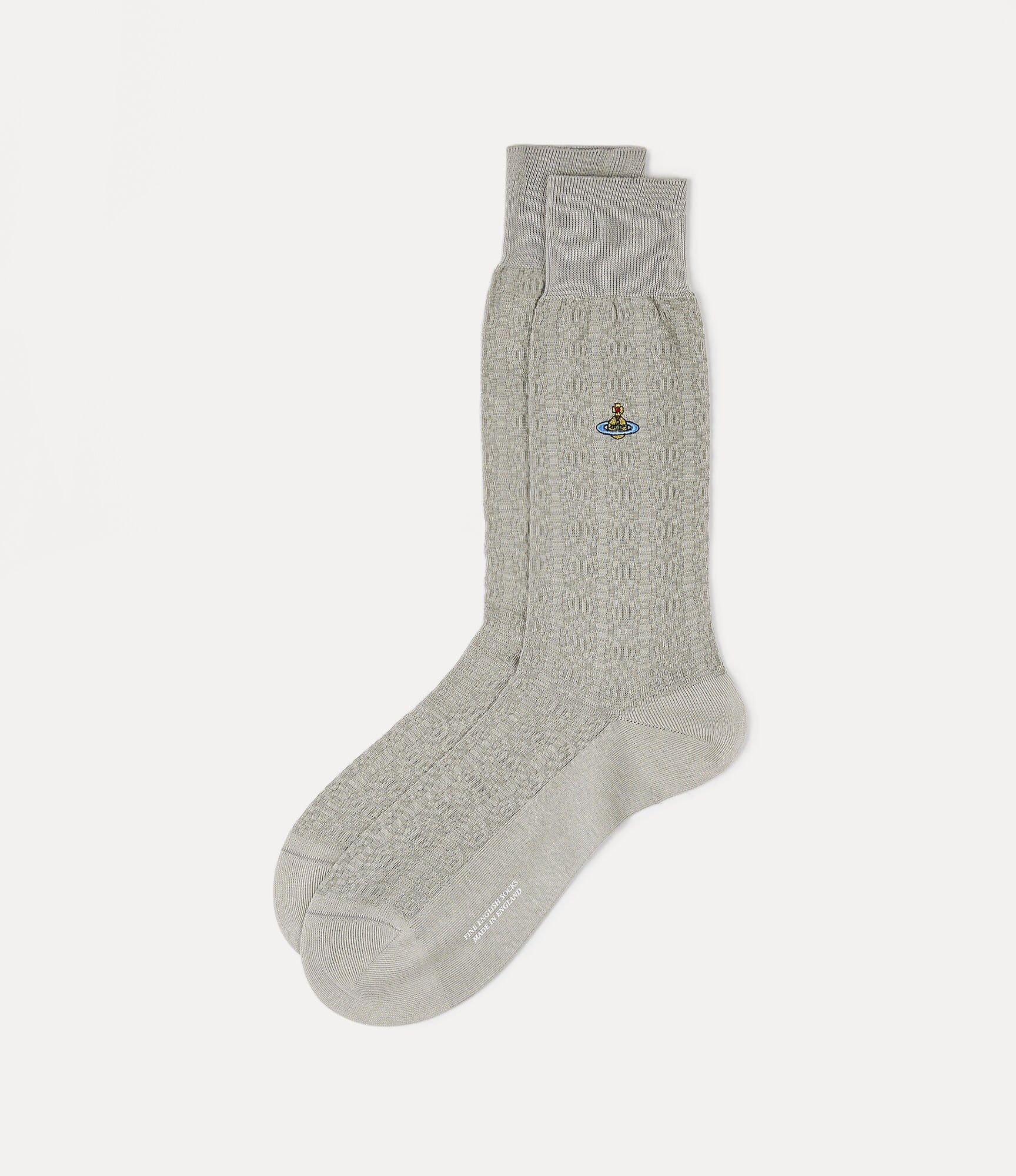 Vivienne Westwood Plain Jacquard Socks Silver