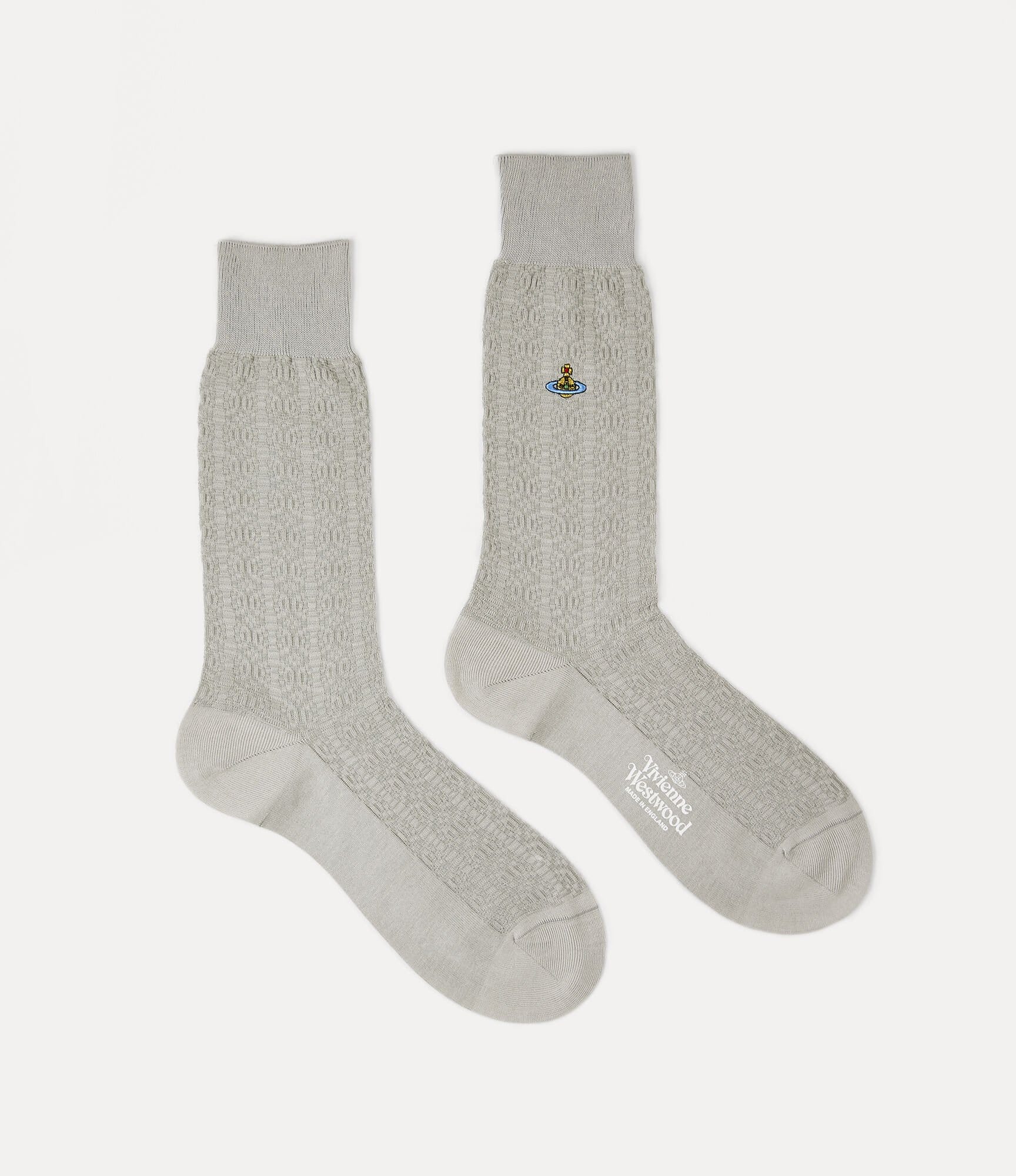 Vivienne Westwood Plain Jacquard Socks Silver