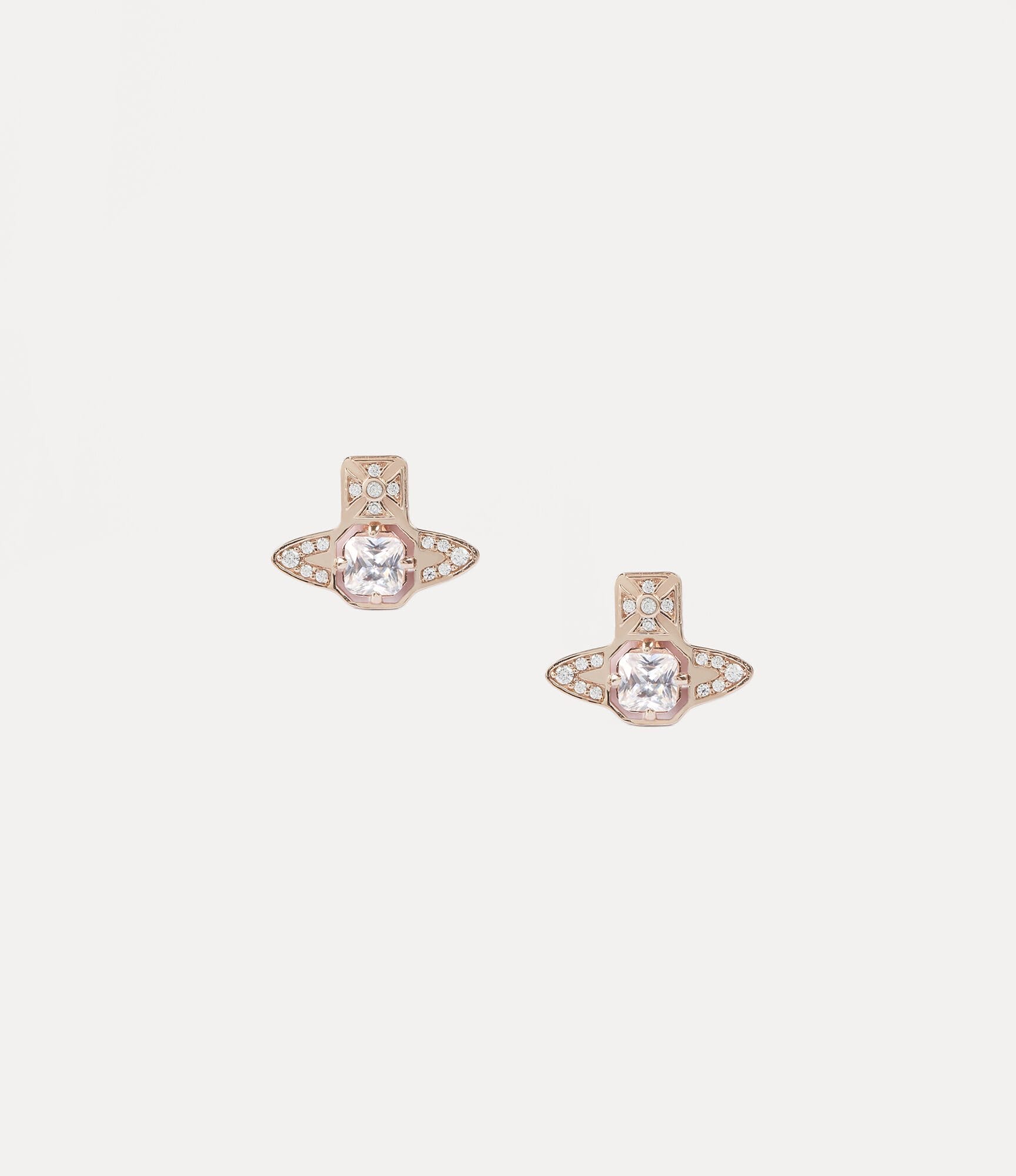 Vivienne Westwood Devonshire Earrings Pink Gold-Tone