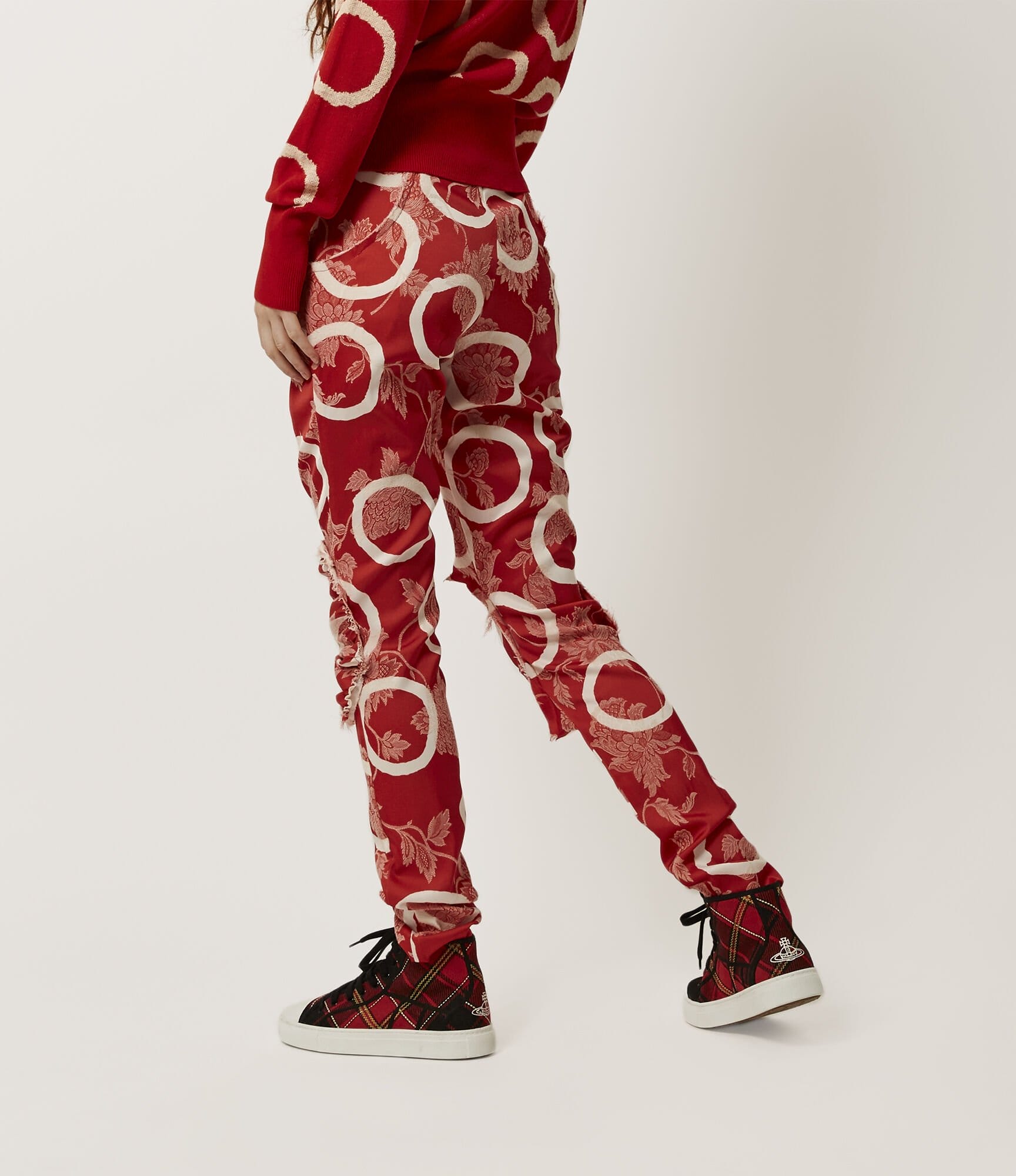 Vivienne Westwood Cocoon Trousers Pinocchio Print Red