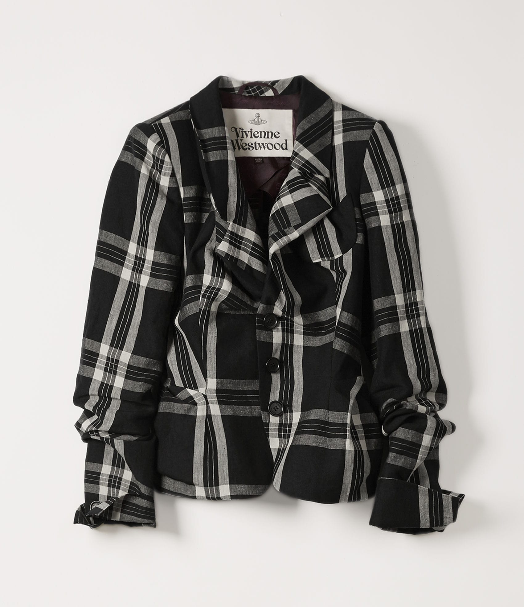 Vivienne Westwood ALCOHOLIC JACKET BLACK/WHITE TARTAN