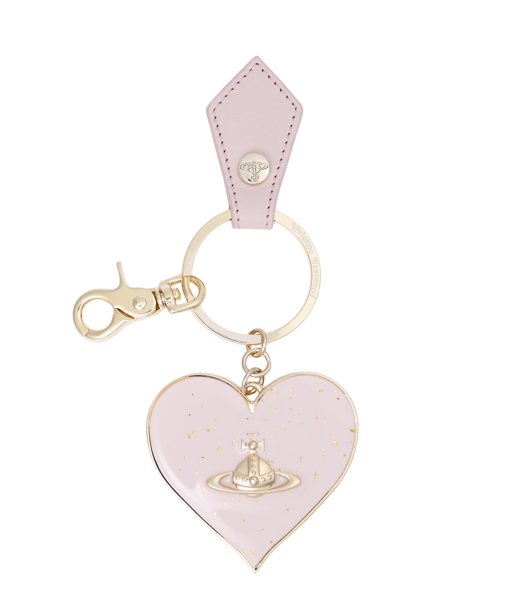 Vivienne Westwood Pink Mirror Heart Keyring 321357