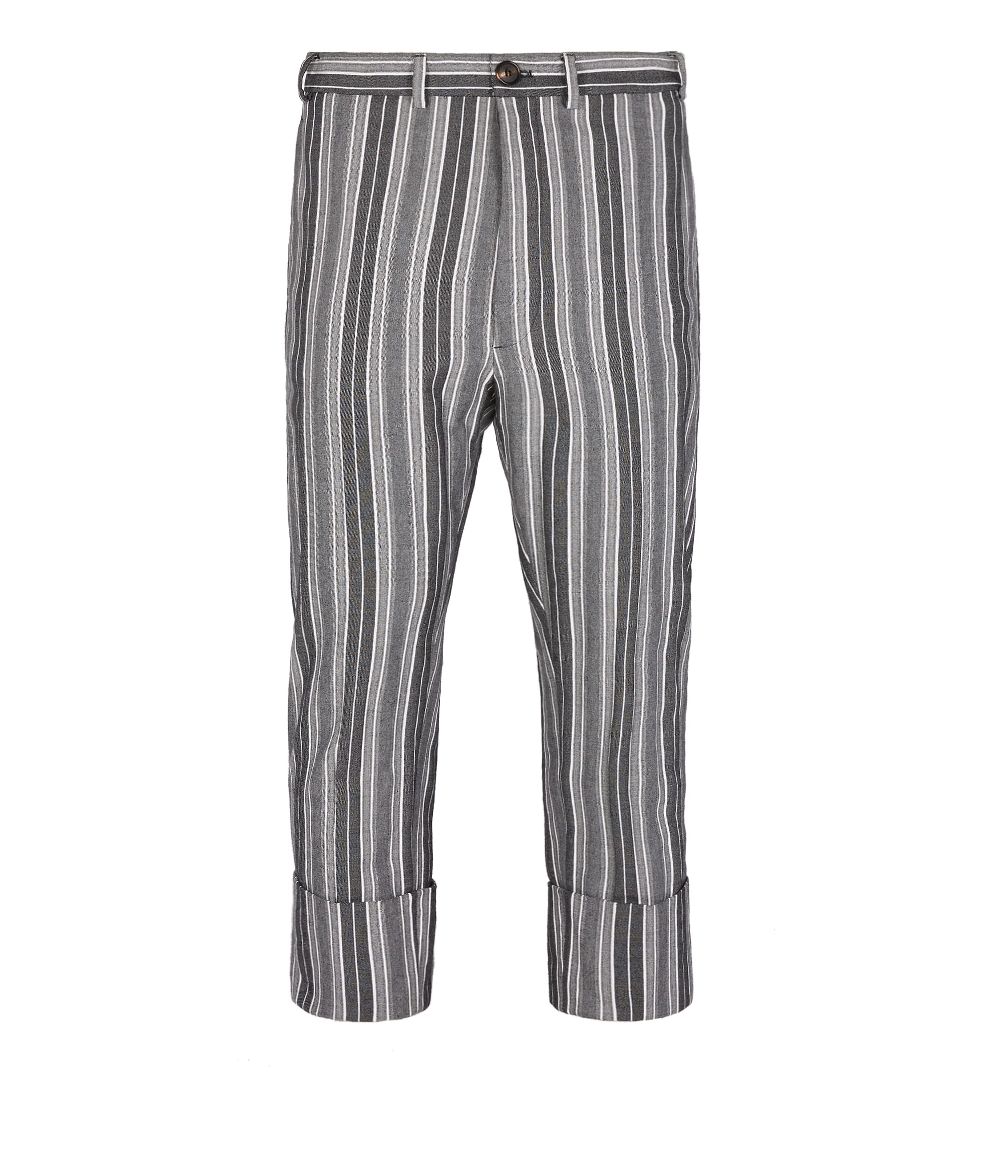 Vivienne Westwood Cropped James Bond Trousers Light Stripes