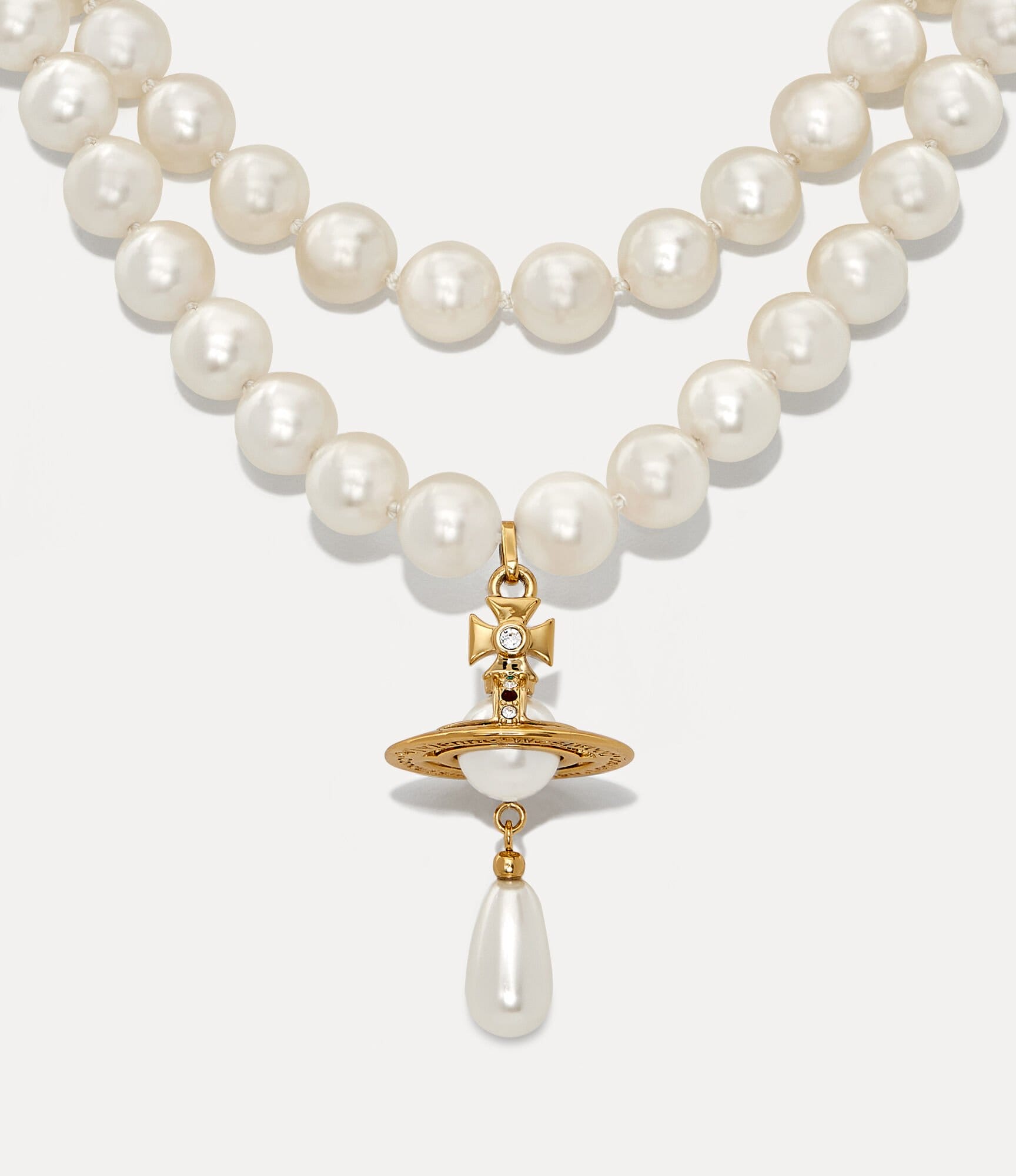 Vivienne Westwood Three Row Pearl Drop Choker