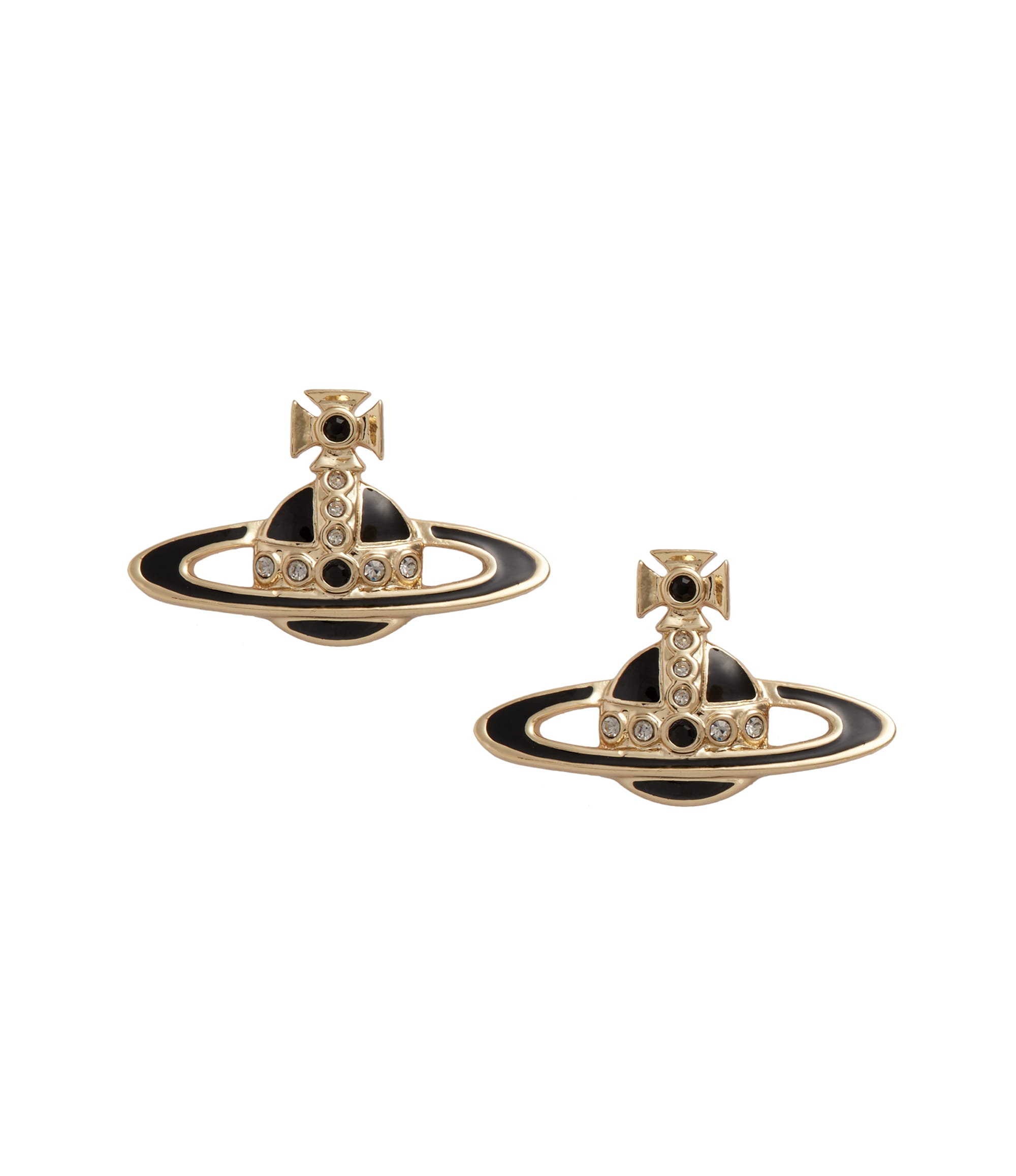 Vivienne Westwood Black Small Neo Bas Relief Earrings