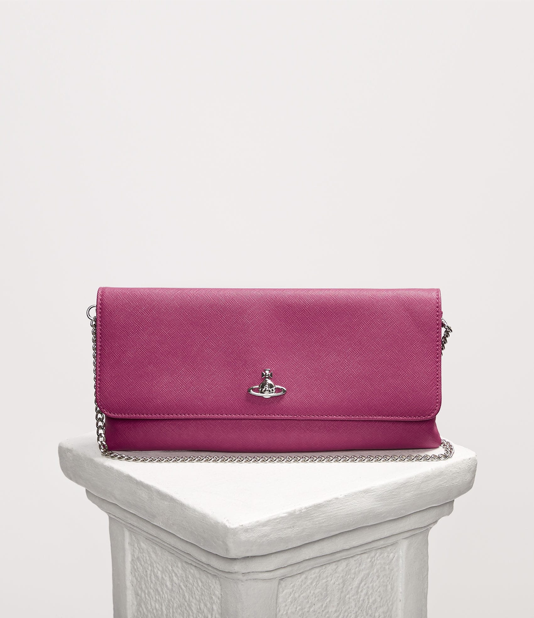 Vivienne Westwood VICTORIA CLUTCH WITH FLAP PINK