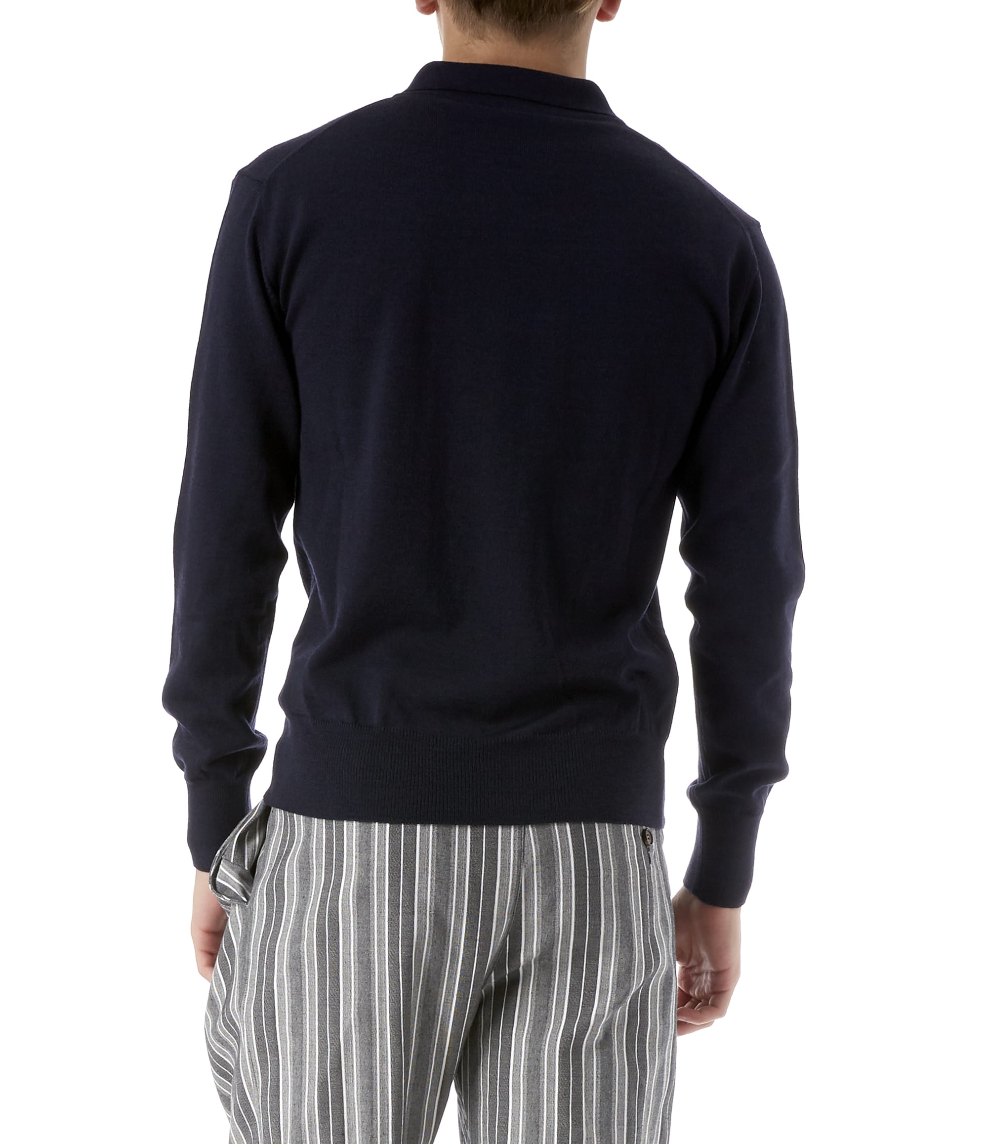 Vivienne Westwood Classic Long Sleeved Polo Navy