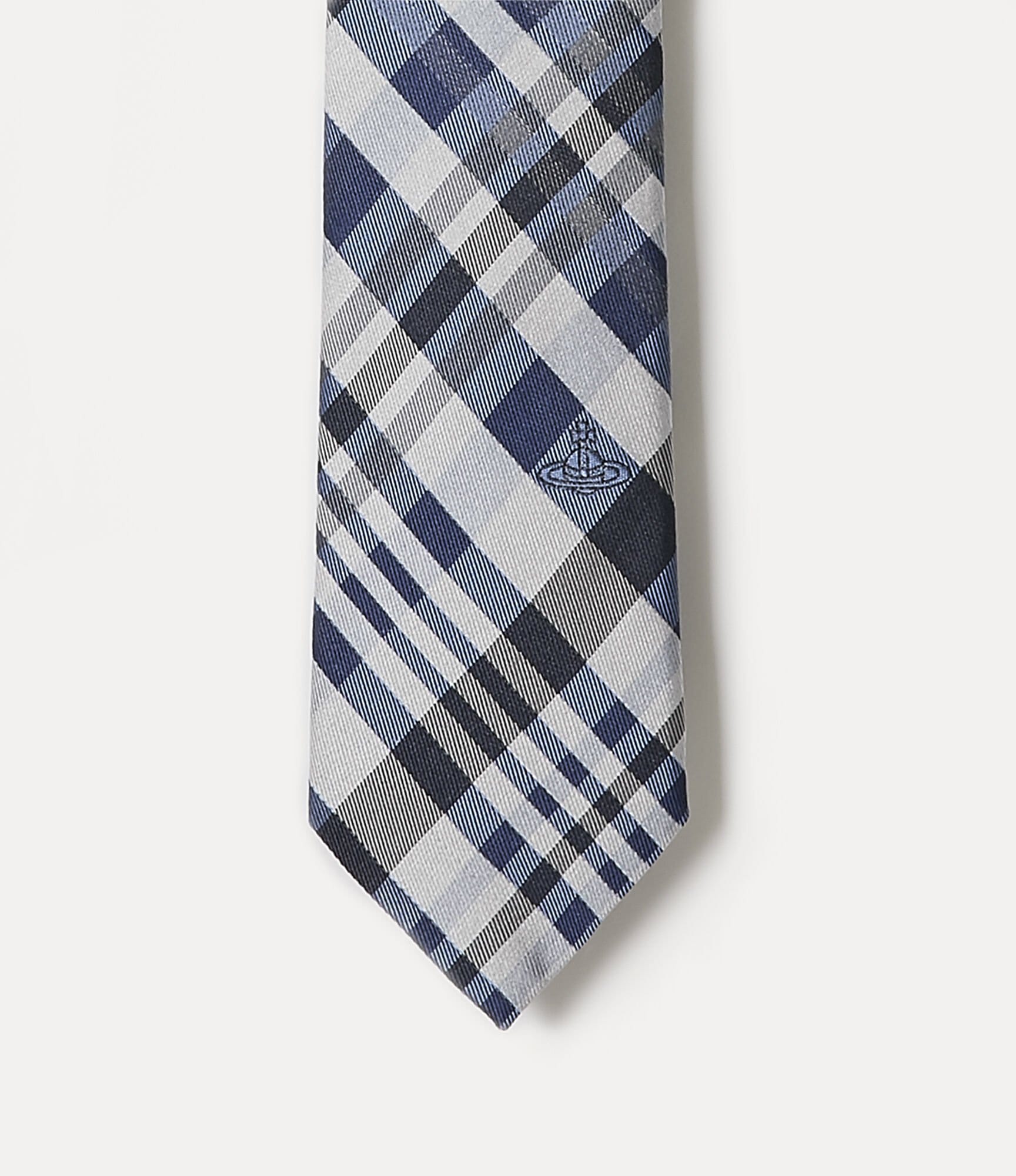 Vivienne Westwood TARTAN ORB TIE NAVY BLUE