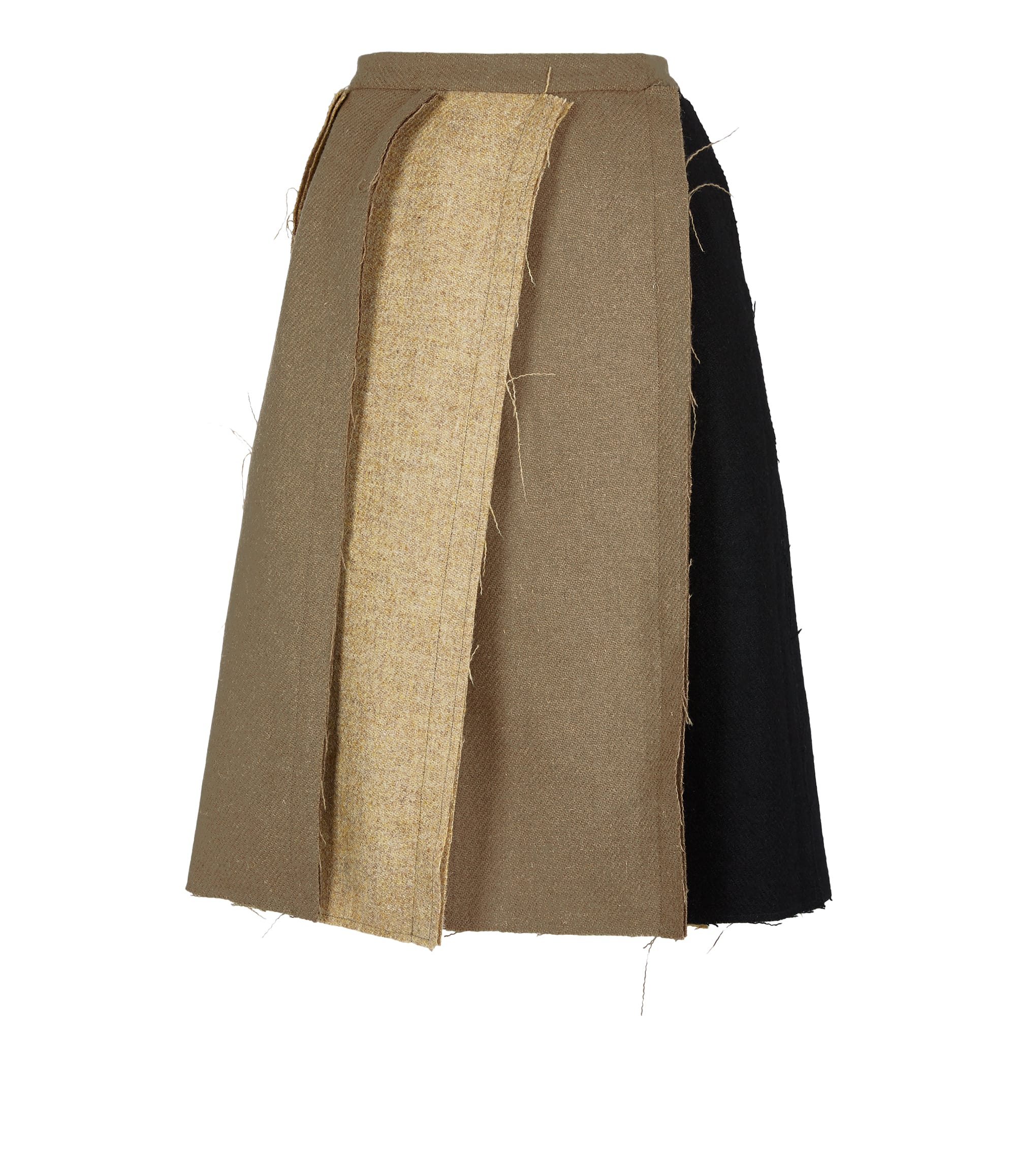 Vivienne Westwood Raw Edge Pleat Skirt Camel