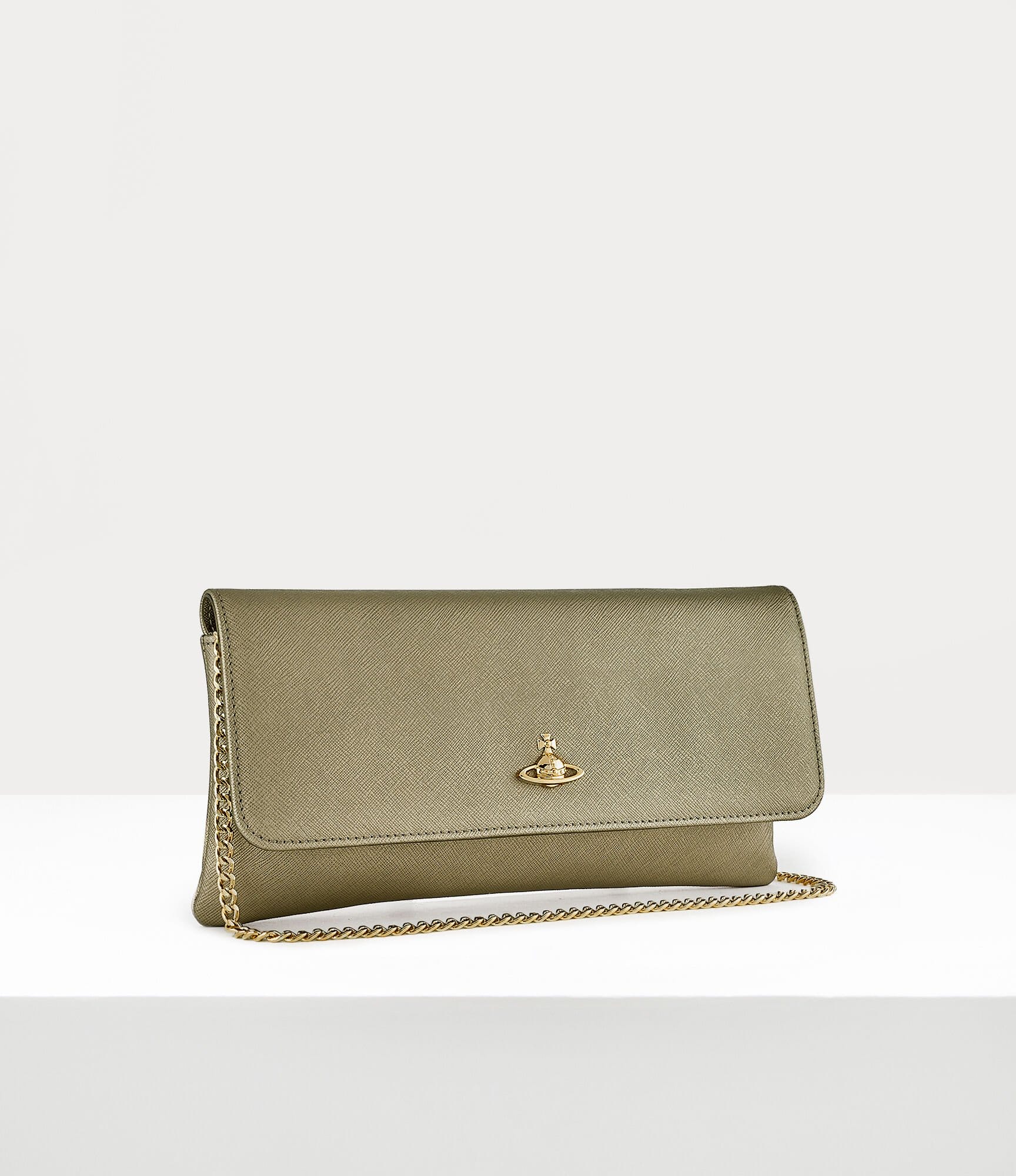 Vivienne Westwood Saffiano Clutch With Flap