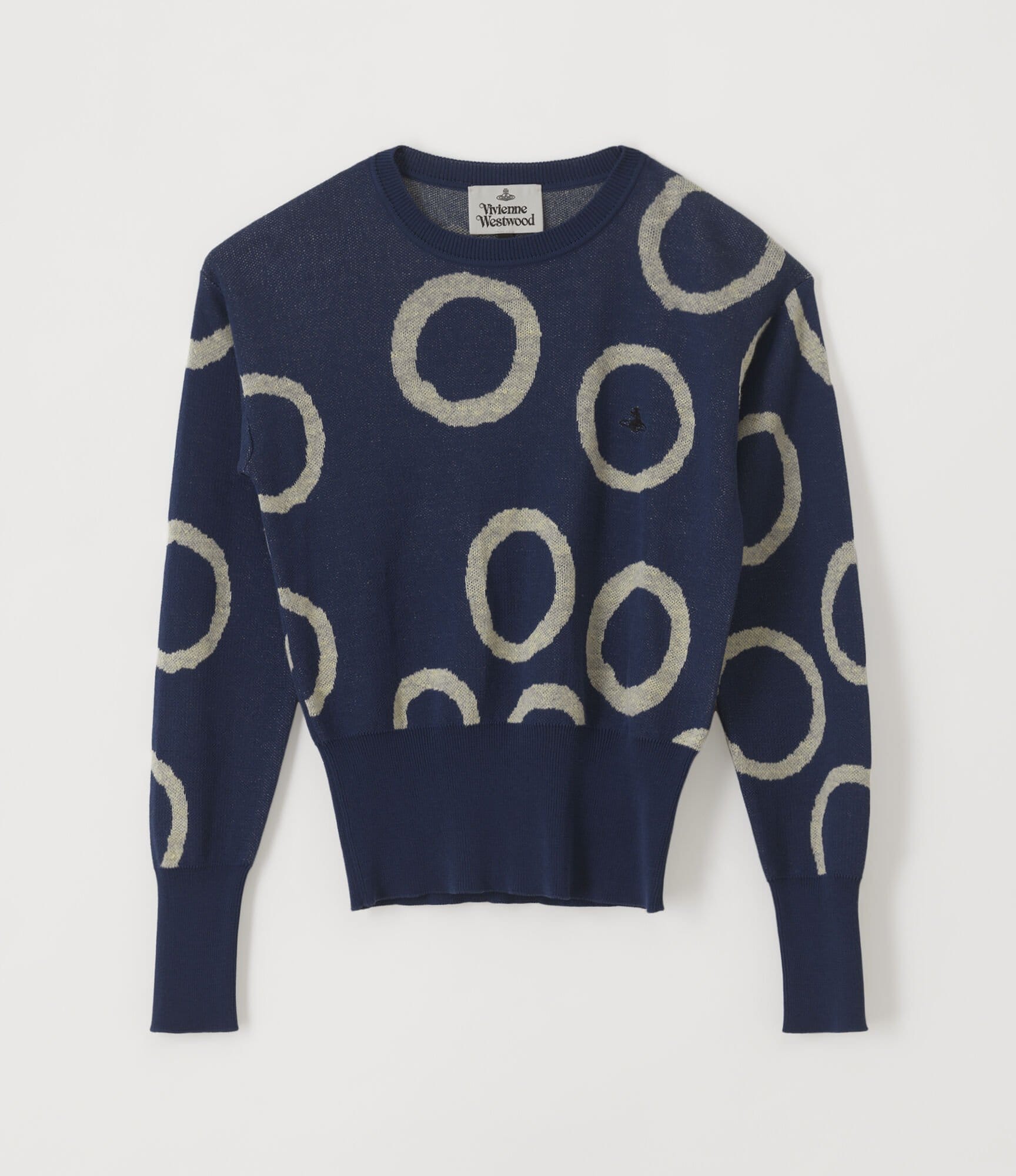 Vivienne Westwood Classic Knit Sweater Pinocchio Print Blue