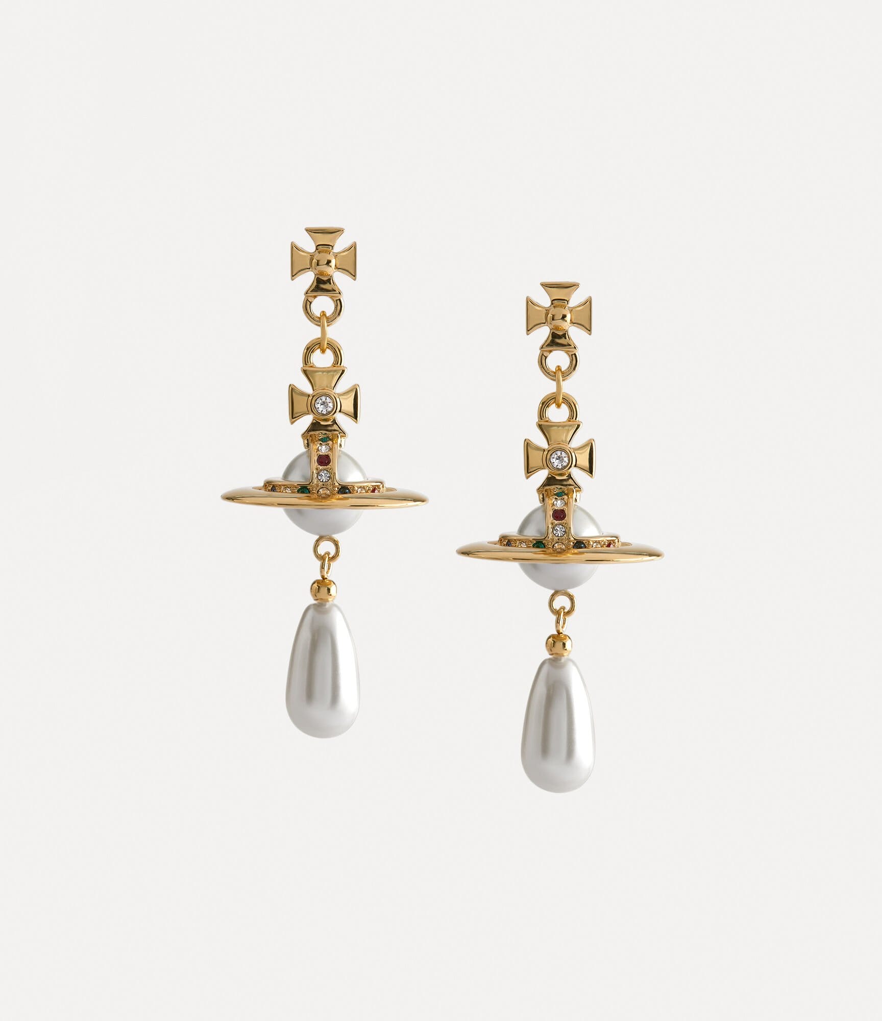 Vivienne Westwood PEARL DROP EARRINGS GOLD TONE