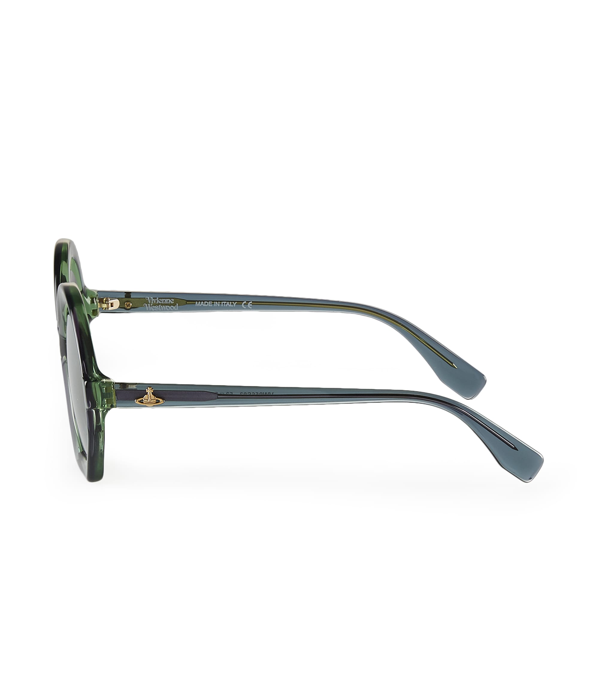 Vivienne Westwood Crescent-Cut Sunglasses Green VW956S3TBG