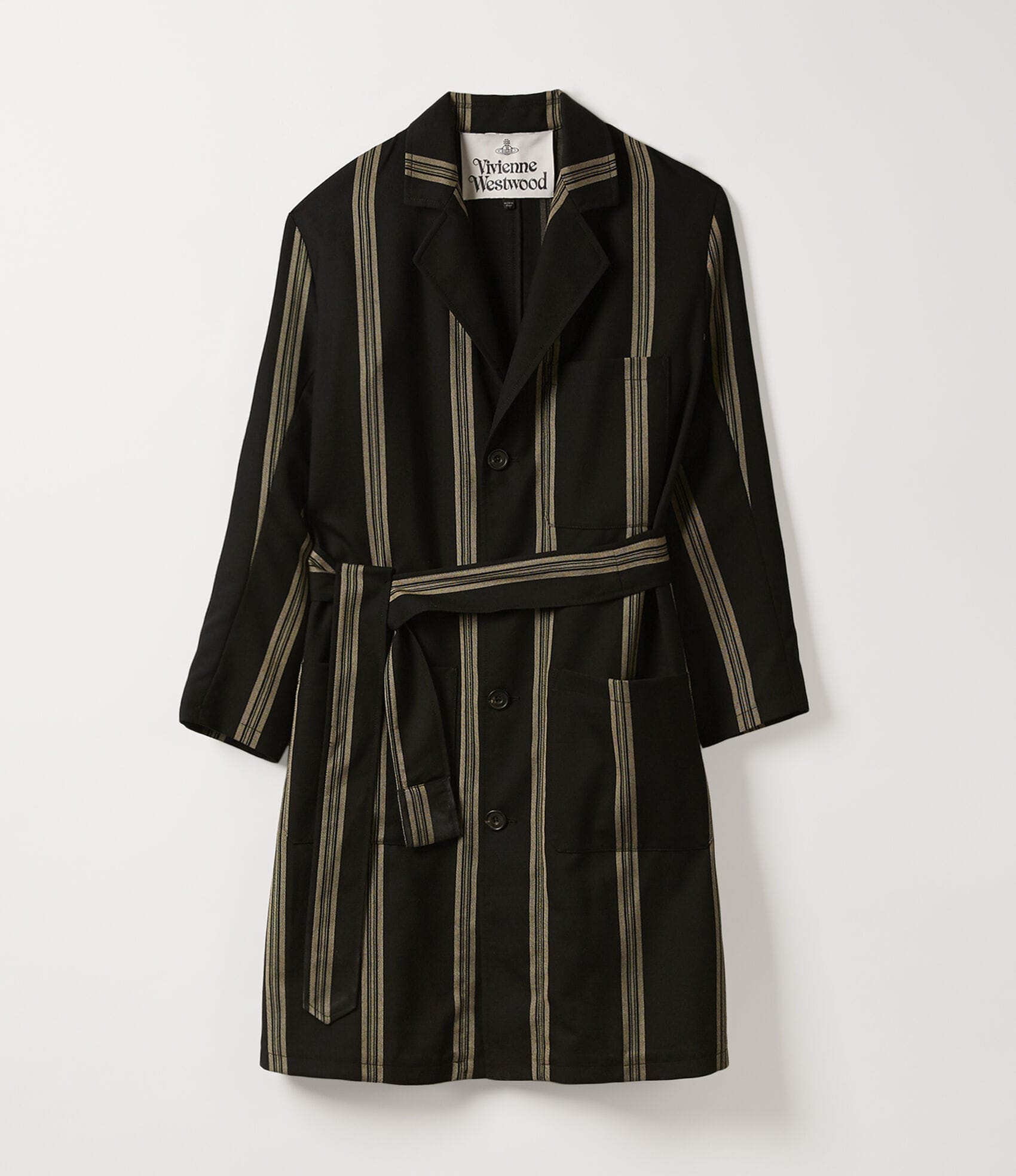 Vivienne Westwood WORKER COAT BLACK NATURAL STRIPES