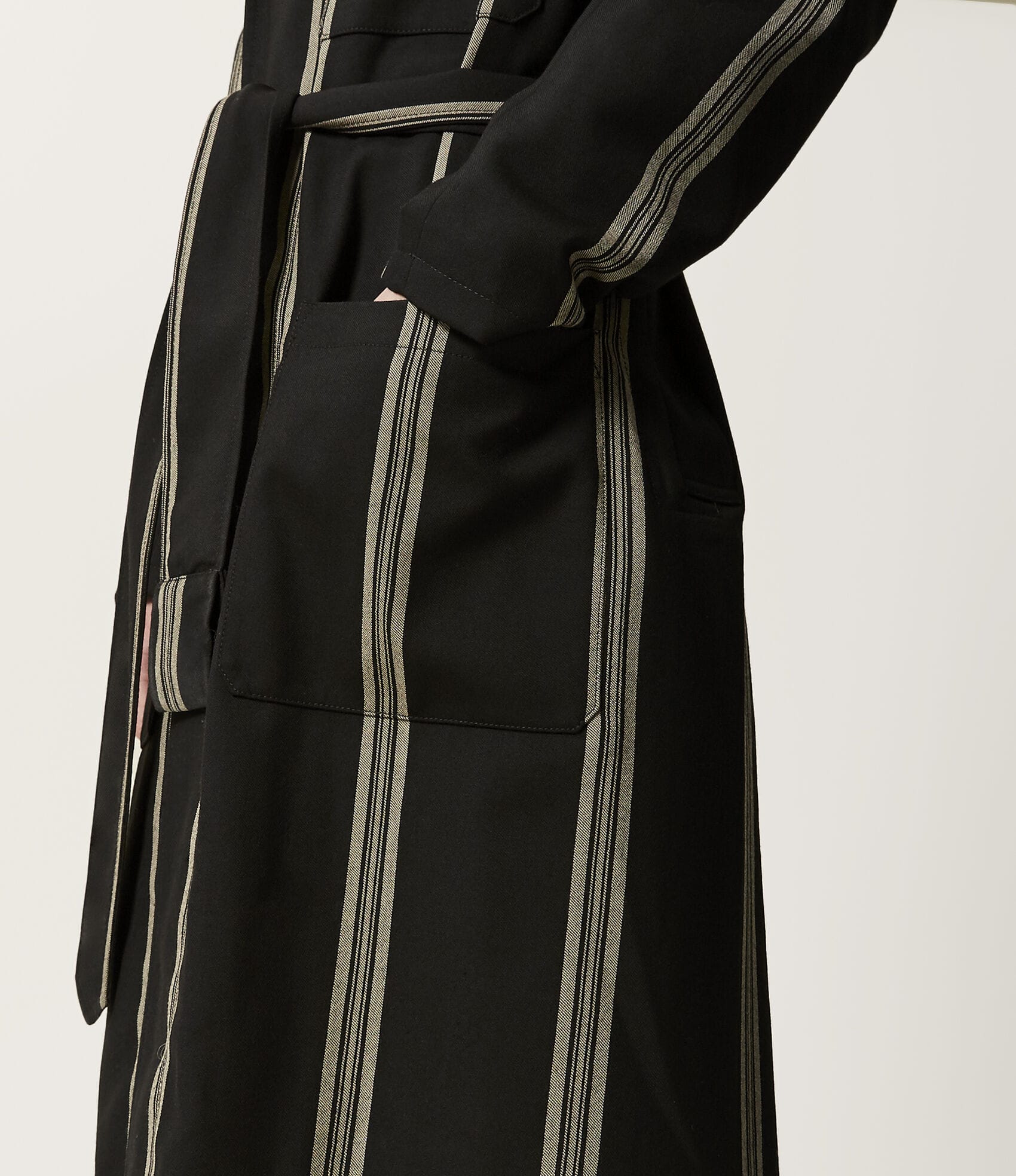 Vivienne Westwood WORKER COAT BLACK NATURAL STRIPES