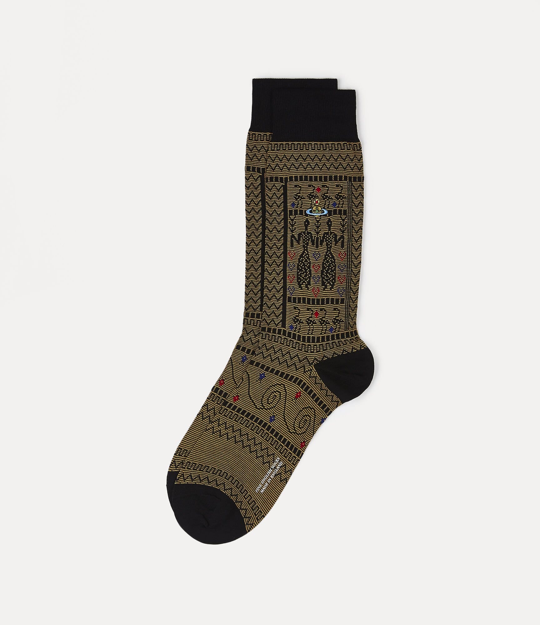 Vivienne Westwood Greek Pattern Jacquard Socks With Motif Black