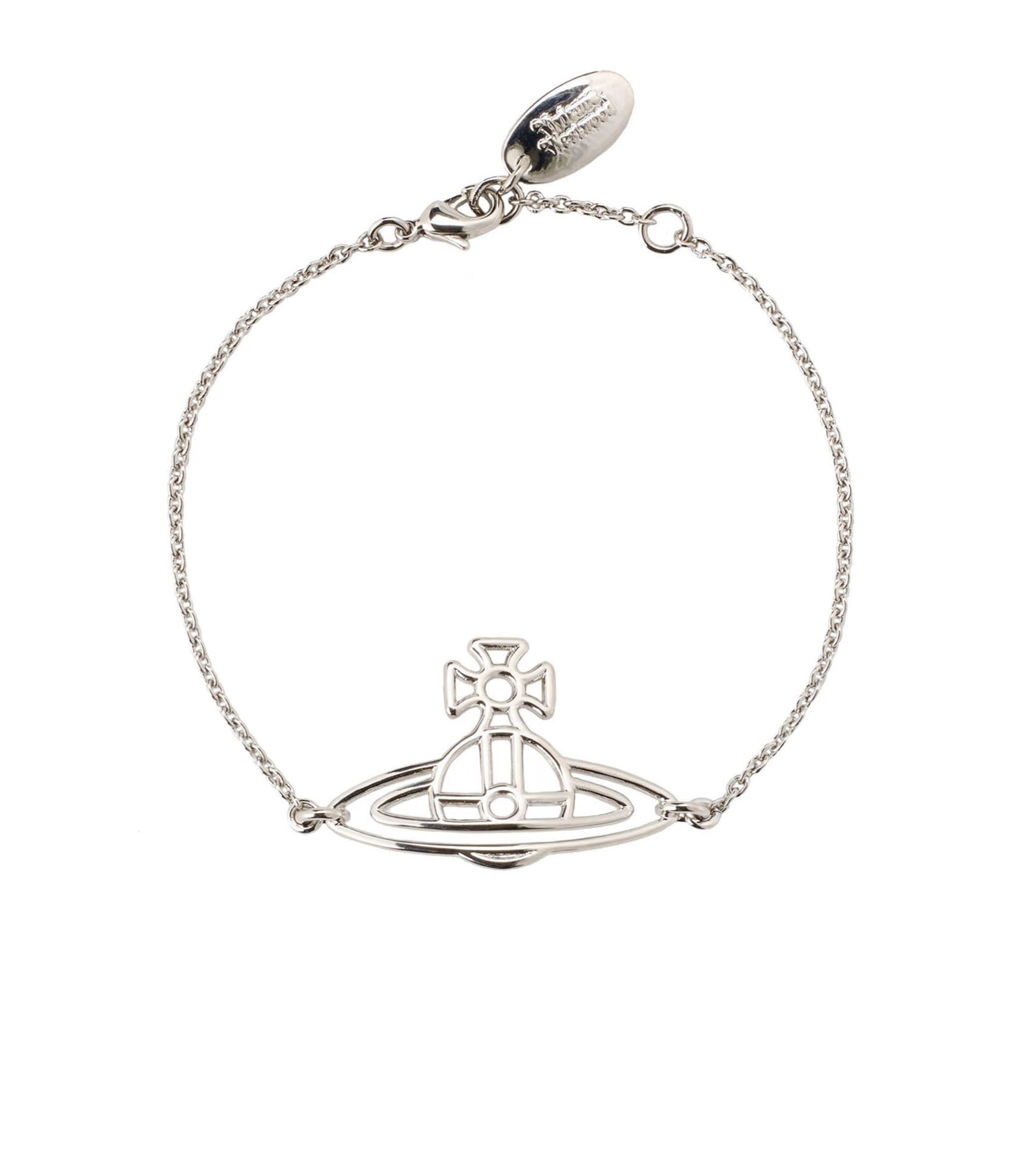 Vivienne Westwood Thin Lines Flat Orb Bracelet Silver