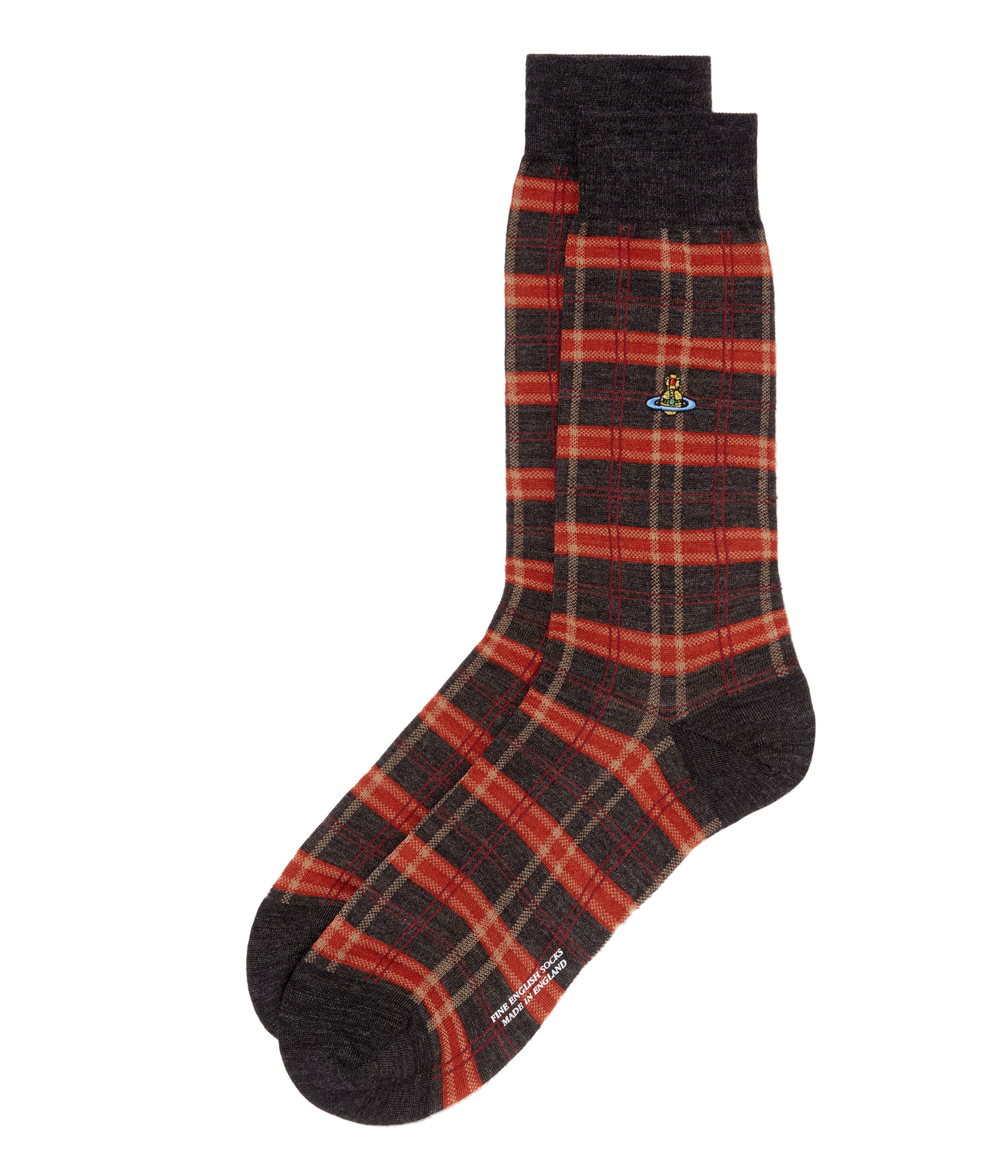 Vivienne Westwood Charcoal Check Socks Multi