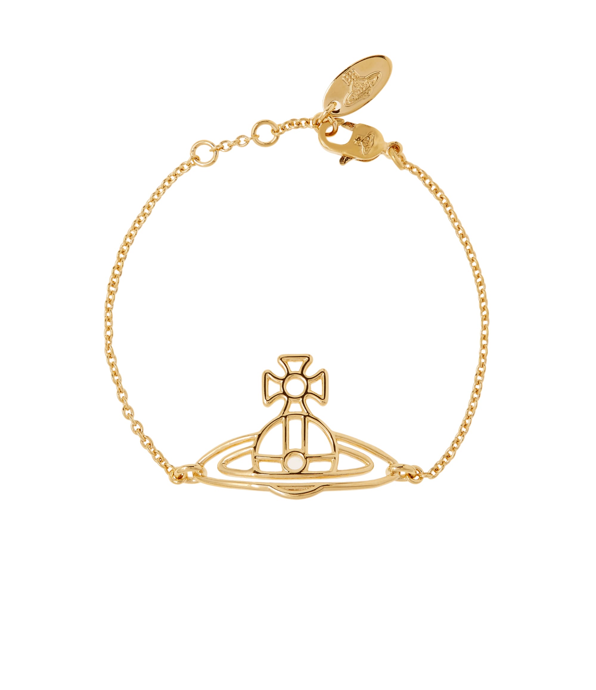 Vivienne Westwood Thin Lines Flat Orb Bracelet Gold