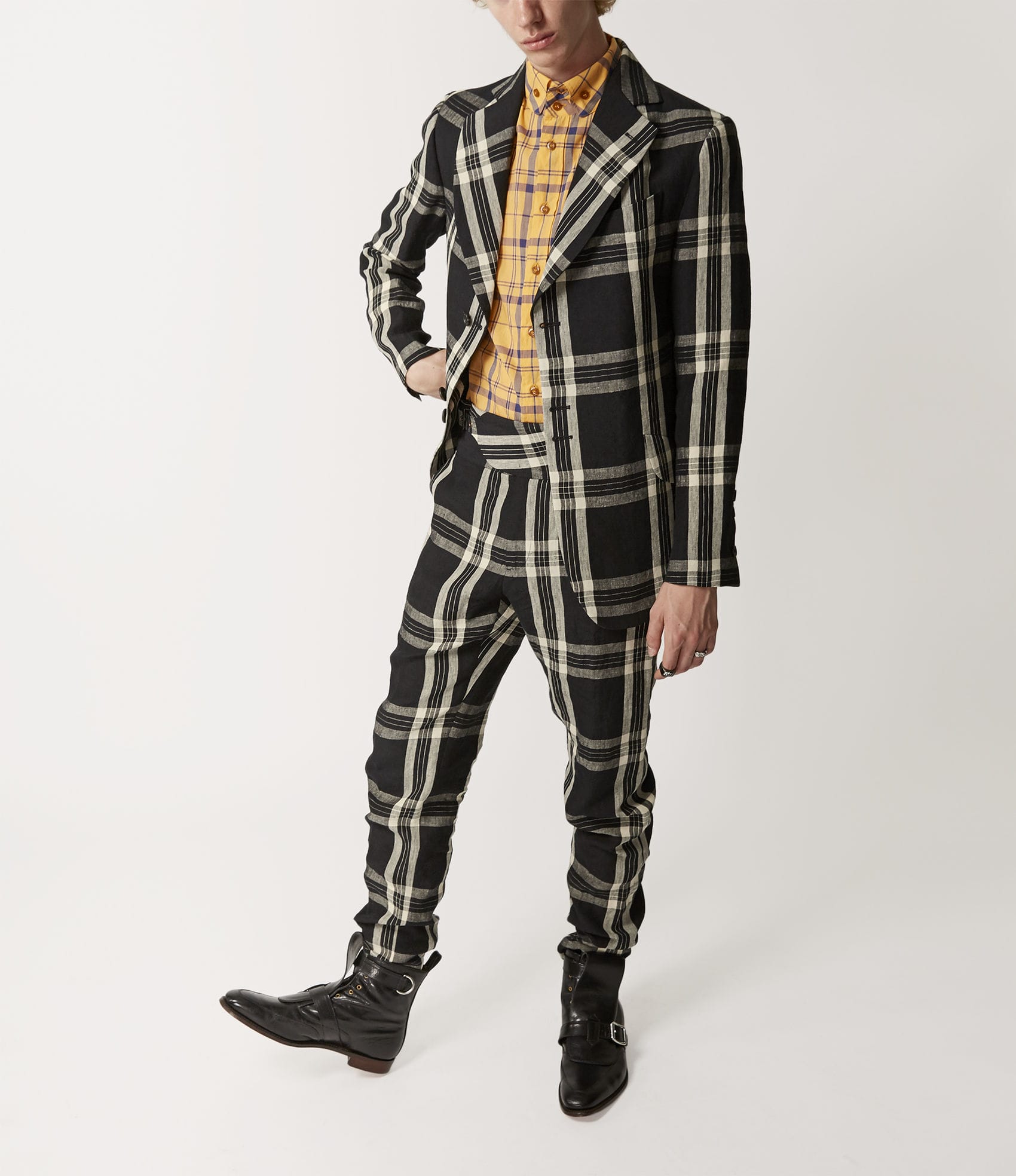 Vivienne Westwood PEACOCK JACKET BLACK/WHITE TARTAN