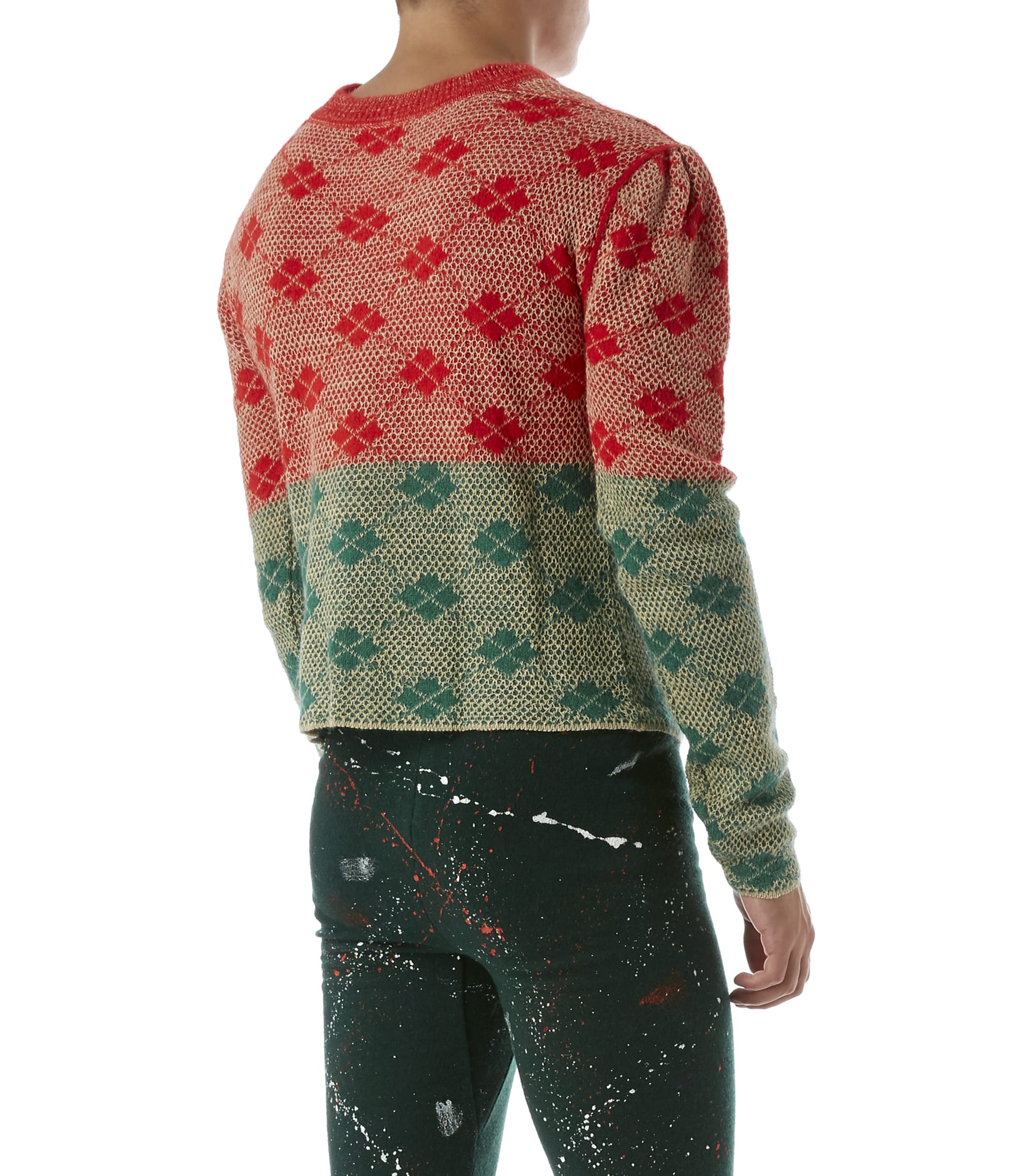 Vivienne Westwood Squary Cardigan Red/Green/Natural Mix