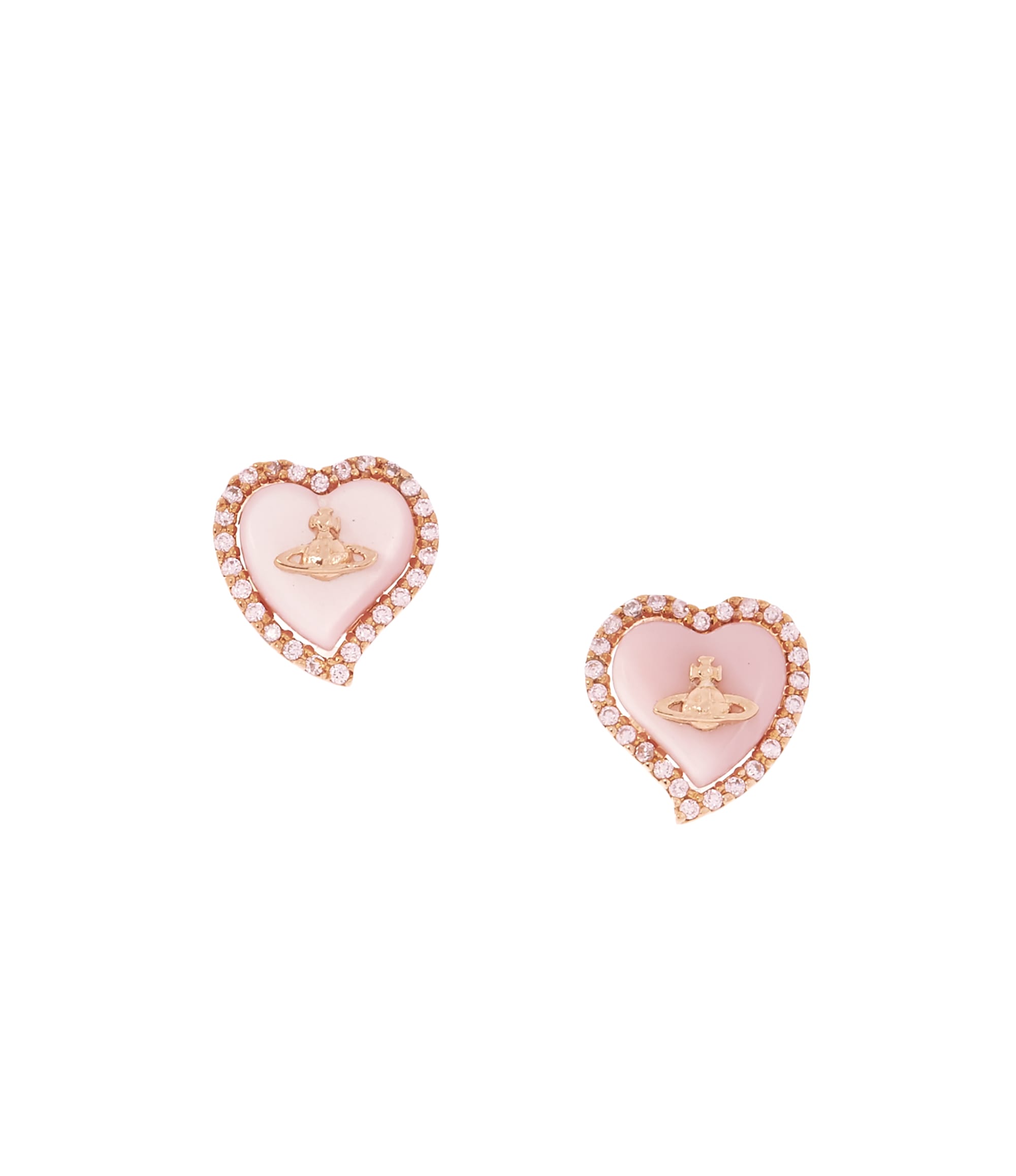 Vivienne Westwood Leontyne Heart Earrings Pink