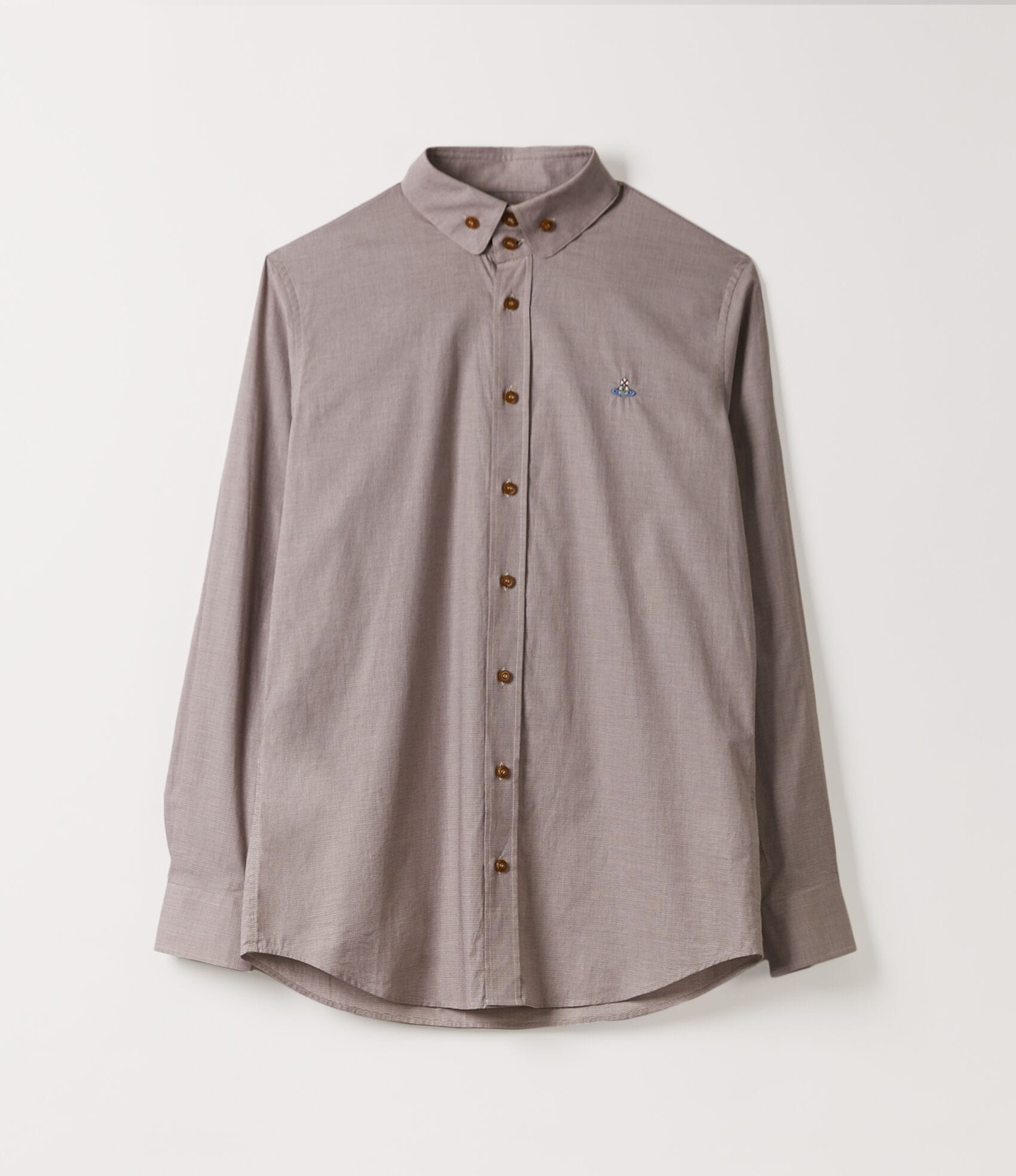 Vivienne Westwood TWO BUTTON KRALL SHIRT BROWN DOGTOOTH