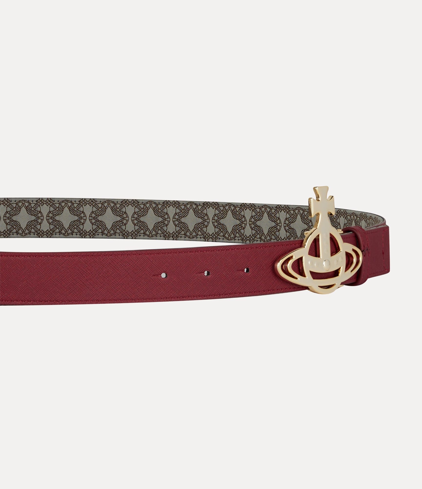 Vivienne Westwood Light Gold Line Orb Reversible Belt