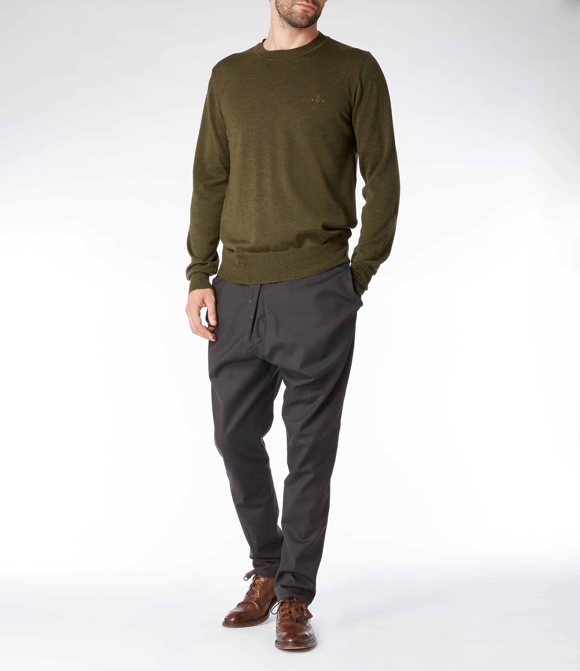 Vivienne Westwood Green Classic Crew Neck Jumper